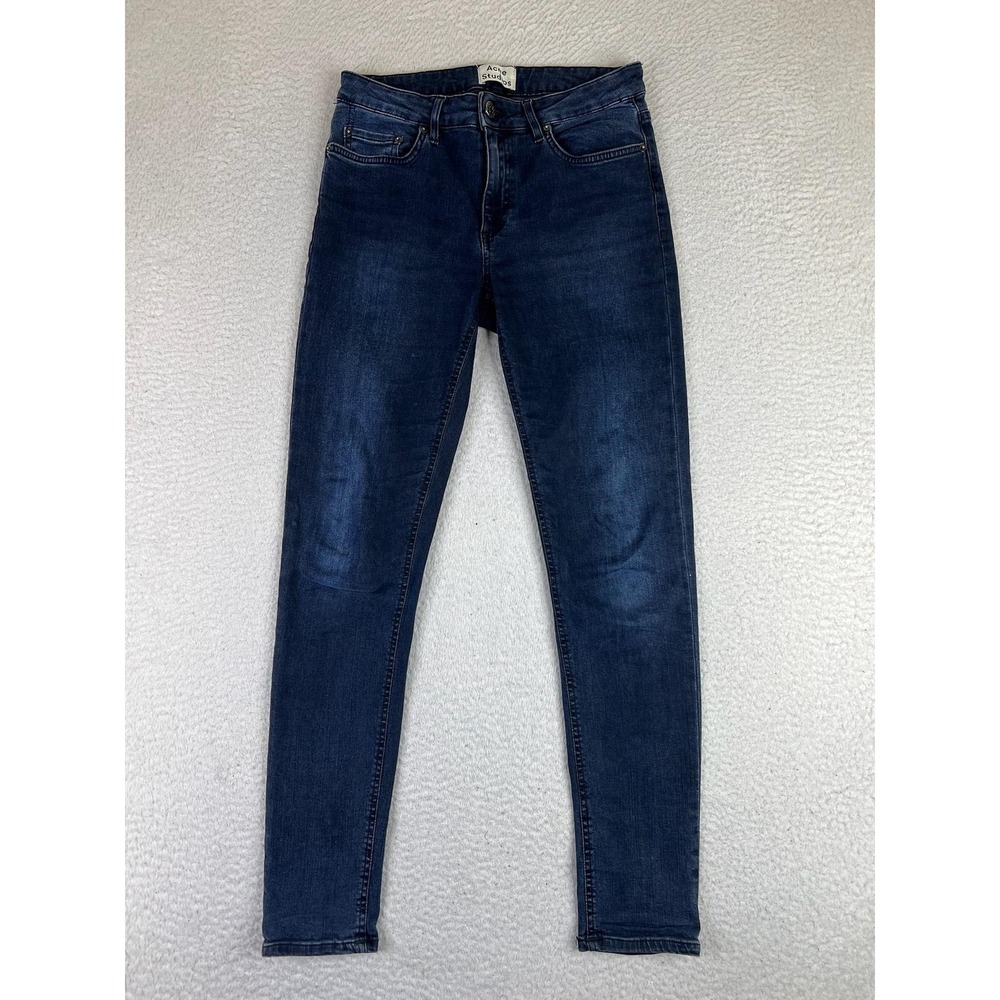 Acne Studios Skin 5 Deep Jeans Womens 28x32 Blue Skinny‎ Mid Rise Stretch
